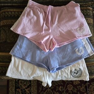 PINK Victoria's Secret Light Pink, Lavender & White Athletic Shorts Set